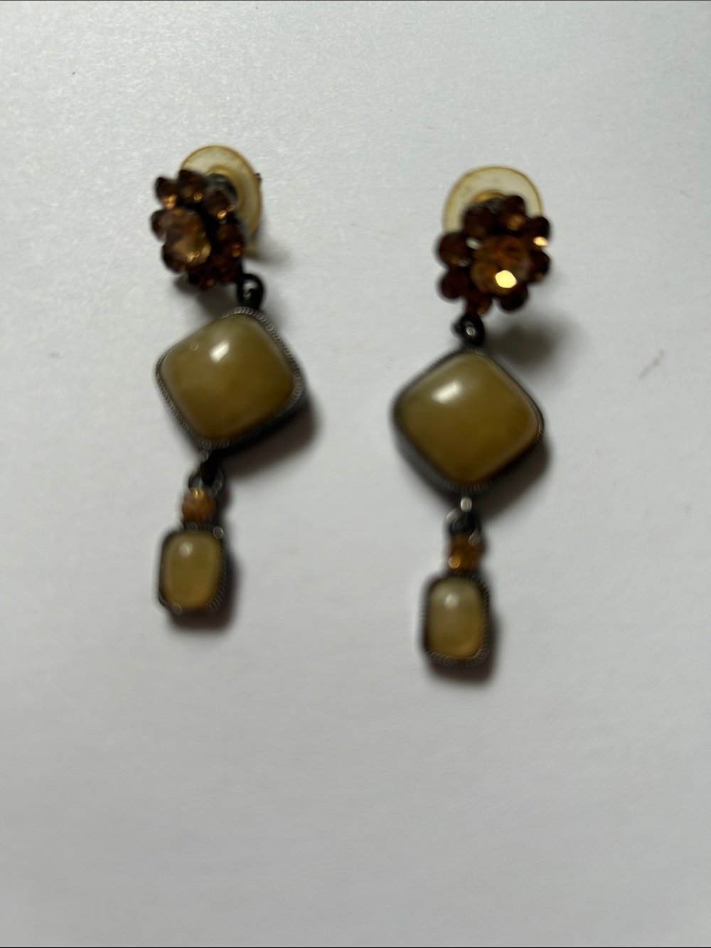 Yellow Stone Drop Earrings - Women's Jewelry j9